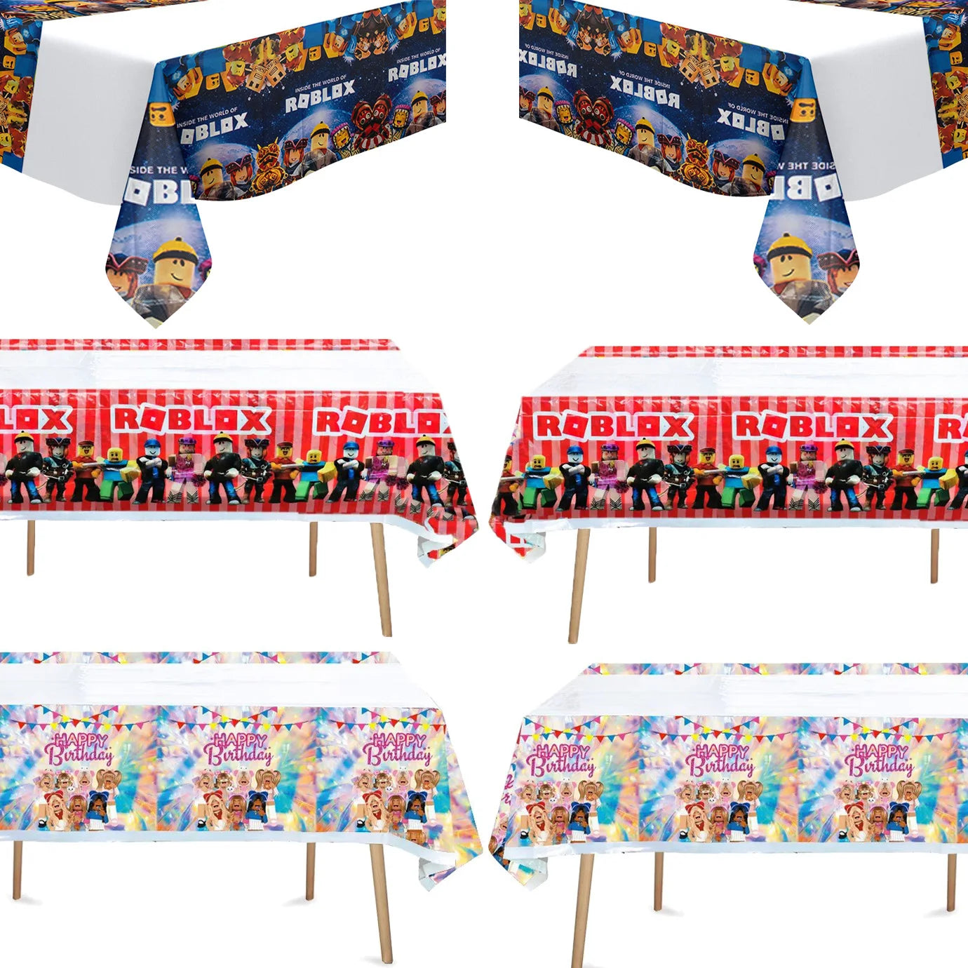 Roblox Theme 1pcs/lot Happy Birthday Party Table Kit Cover Baby Shower Decorations Kids Boys Girls Favors toy Plastic Tablecloth