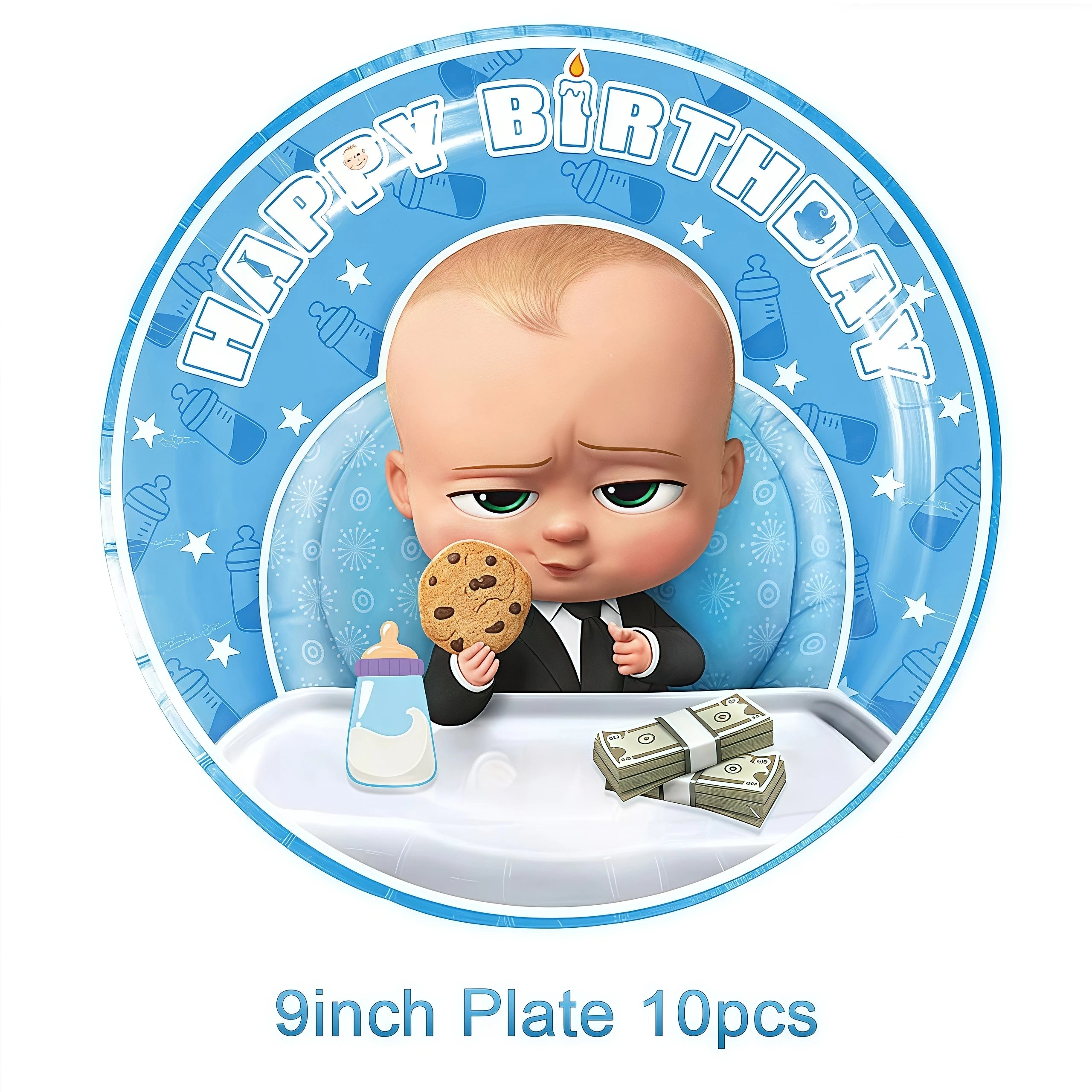 Cartoon Bossed Baby Theme Newborn 1st Birthday Party Decor Disposable Tableware Background Balloon Kid Baby Shower Supplies Gift
