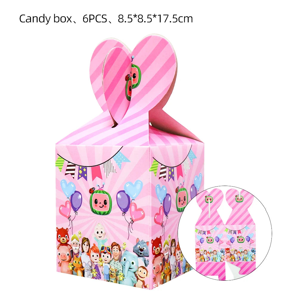 Cartoon Family Theme Birthday Party Decoration Disposable Set Tableware Plate Napkins Tablecloth For Kid Shower Supplies Puzzle