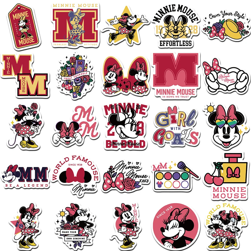 10/30/50pcs Disney Movie Mickey Minnie Graffiti Stickers Cute Cartoon Decals Laptop Motorcycle Car Phone Waterproof Sticker Toys