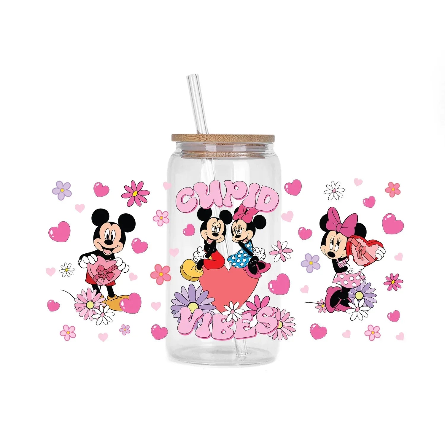30 Style XOXO Happy Valentine Mickey Family UV Sticker DIY Decals 3D transfers uvdtf stickers 16oz uv dtf cup wraps