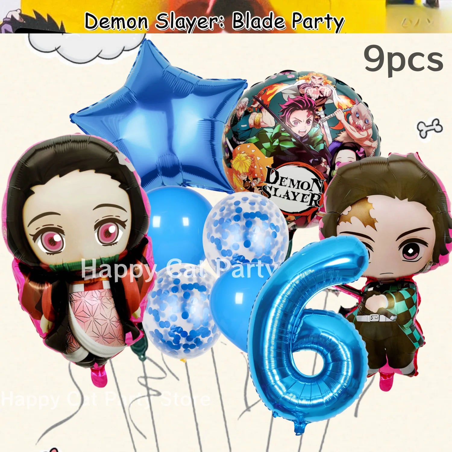Demon Slayer Birthday Party Decor Kimetsu No Yaiba Tableware Tablecloth Plate Cup Balloon Baby Shower Kids Favors Party Supplies
