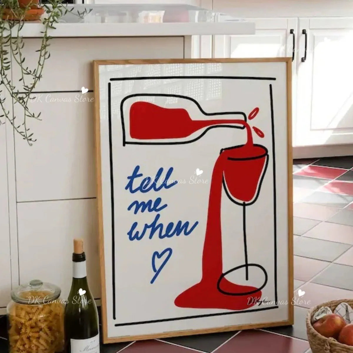 "Tell Me When" Quote Canvas Print Poster Funny Coffee Wine Cheese Cooking Art Prints Restaurant Kitchen Wall Art Home Decor