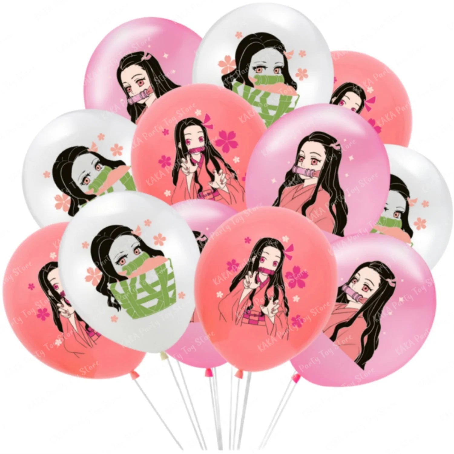 12/24Pcs Anime Demon Slayer Balloon Cartoon Kamado Tanjirou Nezuko Latex Balloons For Kids Birthday Party Dcorations Gift Toys