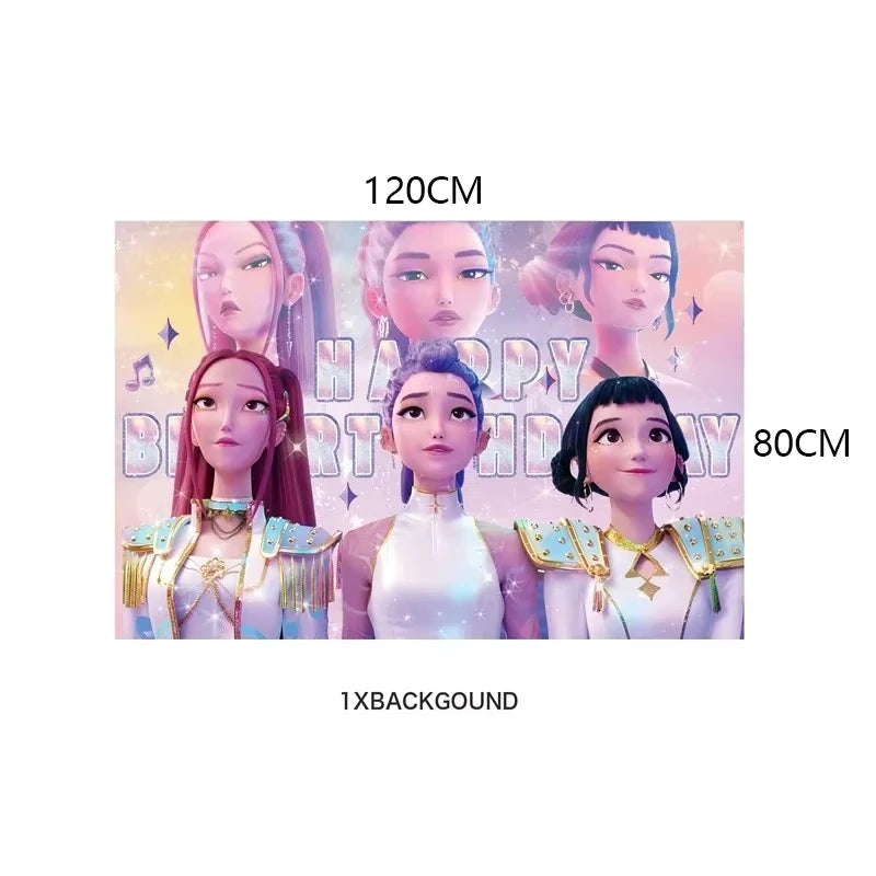 Demon Hunter Birthday Party Supplies Favors Kids Surprise Goody Bags Fillers Balloons Banner for Girls K-pop Anime Cosplay Party