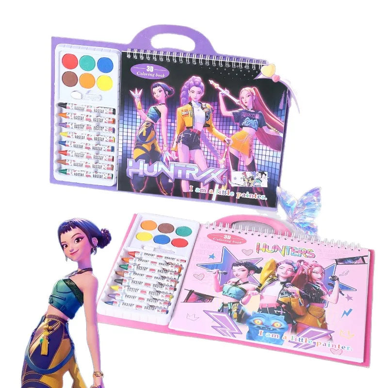 BEST SELLER! KPop Demon Hunters Kids Tracing & Coloring Book - Cartoon Line Art Sketchbook | Christmas Gift