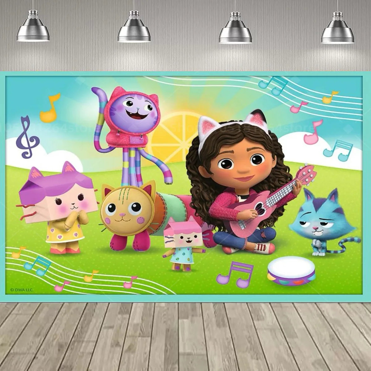Cartoon Gabby Dollhouse Girl Birthday Party Decoration Backdrop Baby Baptism Party Supplies Pink Toys Photo Banner Decor Supplie