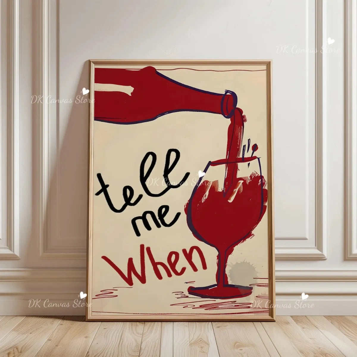 "Tell Me When" Quote Canvas Print Poster Funny Coffee Wine Cheese Cooking Art Prints Restaurant Kitchen Wall Art Home Decor