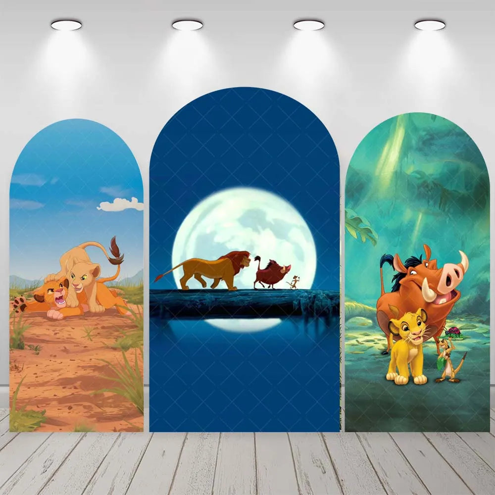 Custom Name Disney The Lion King Arch Backdrop Kids Birthday Party Cartoon Simba Decor Cover Baby Shower Photography Background