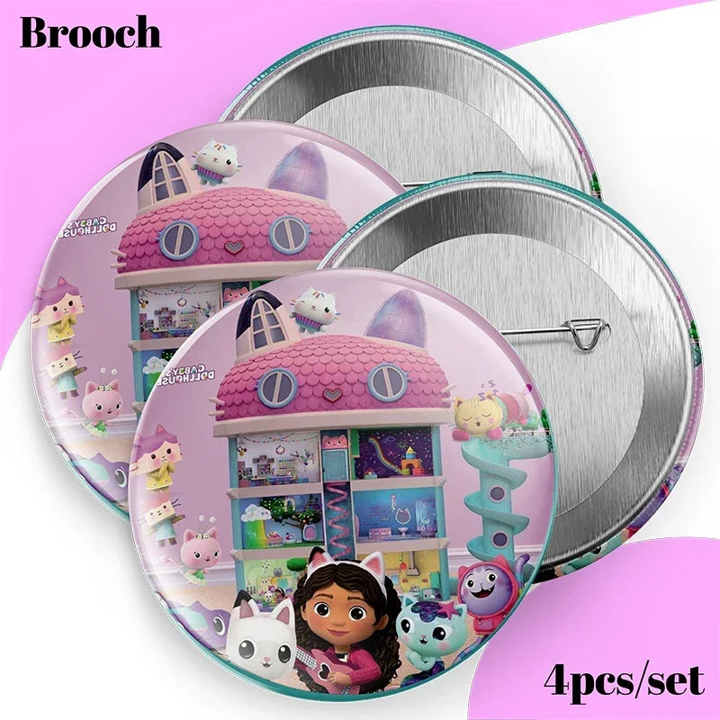 Cartoon Gabby Dollhouse Party Supplies Birthday Party Disposable Tableware Set Paper Plate Cup Napkins Baby Shower Decorations