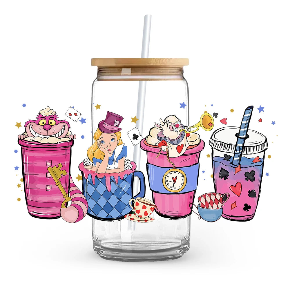 Cartoon Cute Princess Mickey Minnie Stitch Vinyl Sticker For Clothes Iron On Transfer Applique Decor Washable Fusible Patch