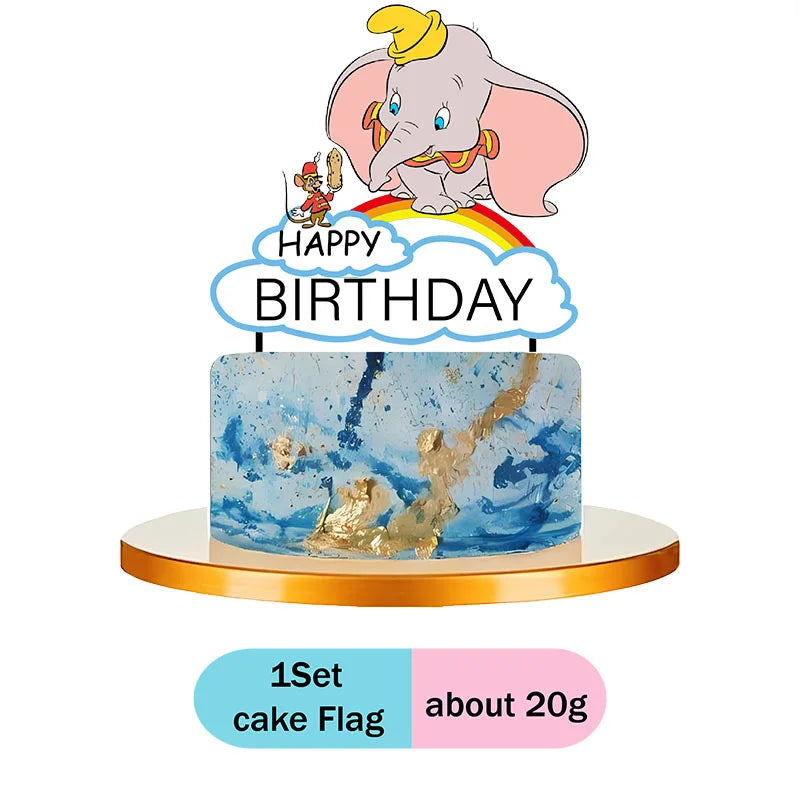 Cartoon Disney Dumbo Theme birthday decorations Disposable  Honeycomb Sticker Cake decoration & accessories Baby Shower Supplies