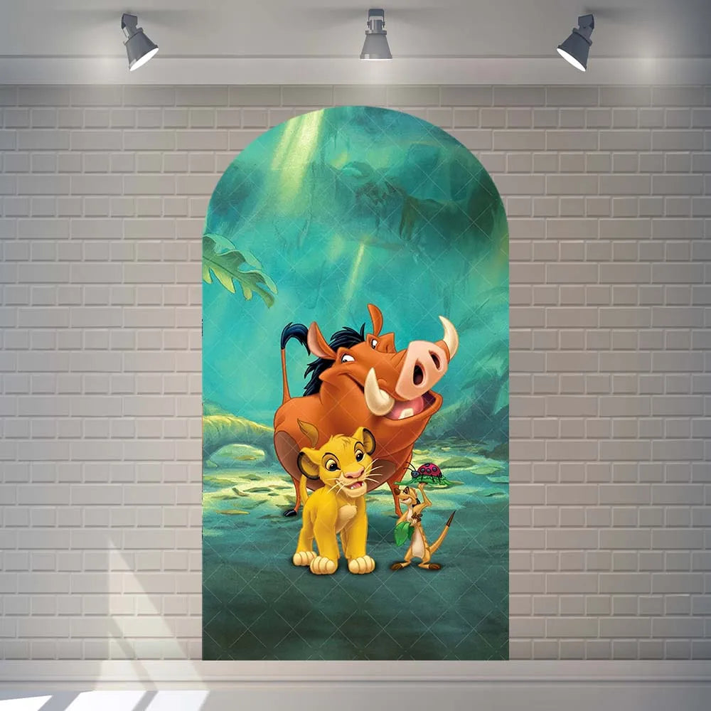 Custom Name Disney The Lion King Arch Backdrop Kids Birthday Party Cartoon Simba Decor Cover Baby Shower Photography Background