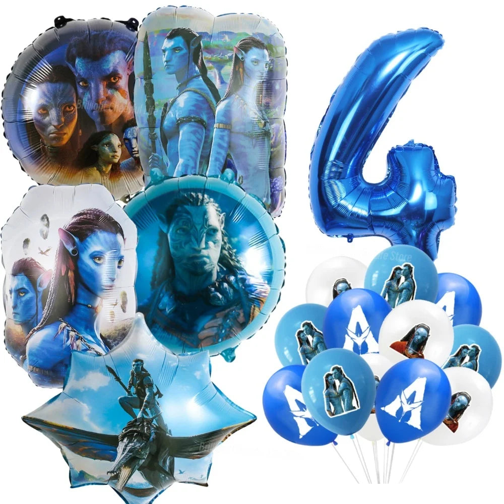 Avatar 3 Balloon Birthday Party Decoration Tableware Cup Plate Tablecloth Banner Background Gift Bag Baby Shower Supplies Gift
