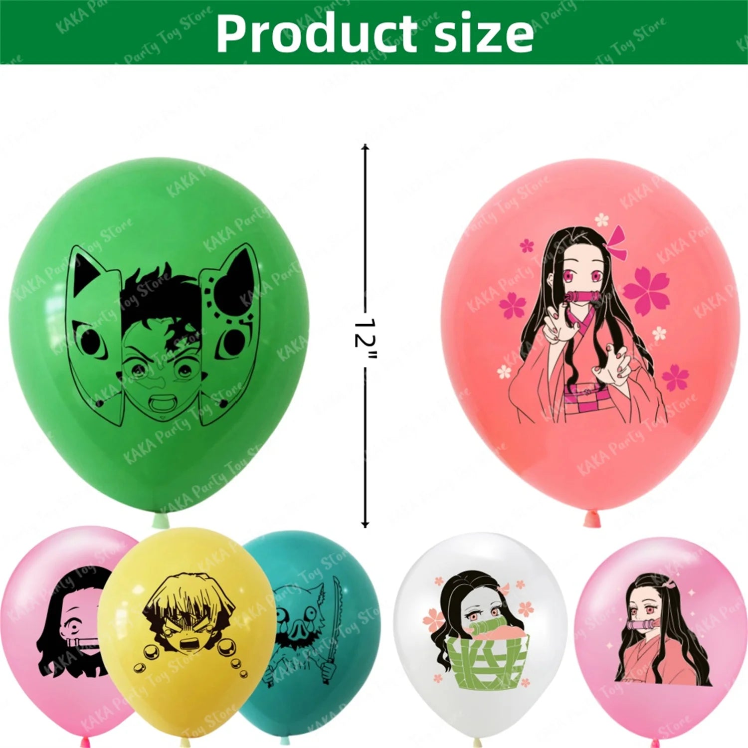 12/24Pcs Anime Demon Slayer Balloon Cartoon Kamado Tanjirou Nezuko Latex Balloons For Kids Birthday Party Dcorations Gift Toys