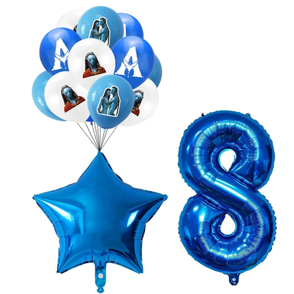 Disney Movie Avatar Birthday Party Decor Disposable Tableware Avatar 2 Balloons Set Cake Topper Gift Bags Baby Kid Party Supplie
