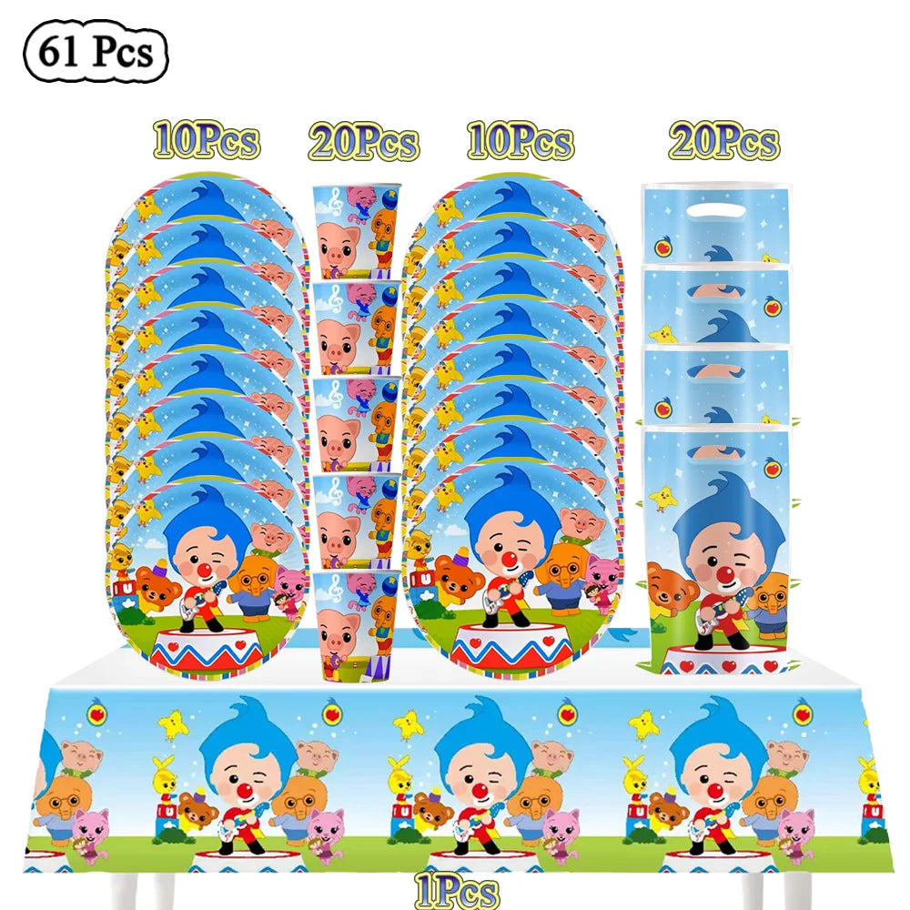 Circus Birthday Party Decor Set Clown Balloons Disposable Tableware Tablecloth Cup Kids Boy Party Supplies Baby Shower Gifts