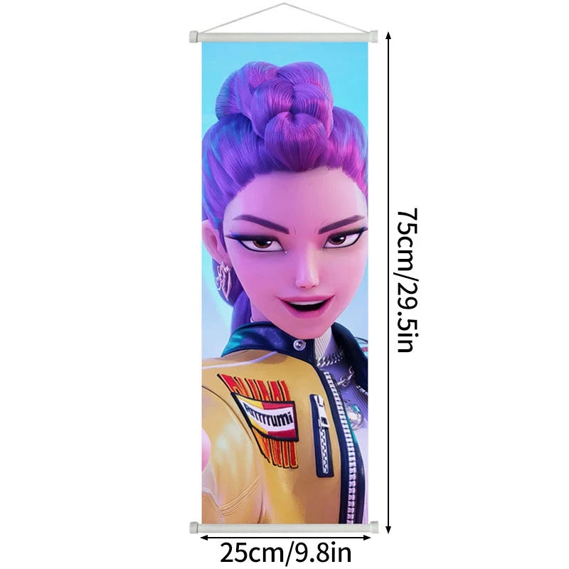 Demon Hunters Birthday Balloons Huntrix Birthday Kpop Warriors Balloons Birthday Backdrop Cloth Kpop Birthday Decor Accessiories