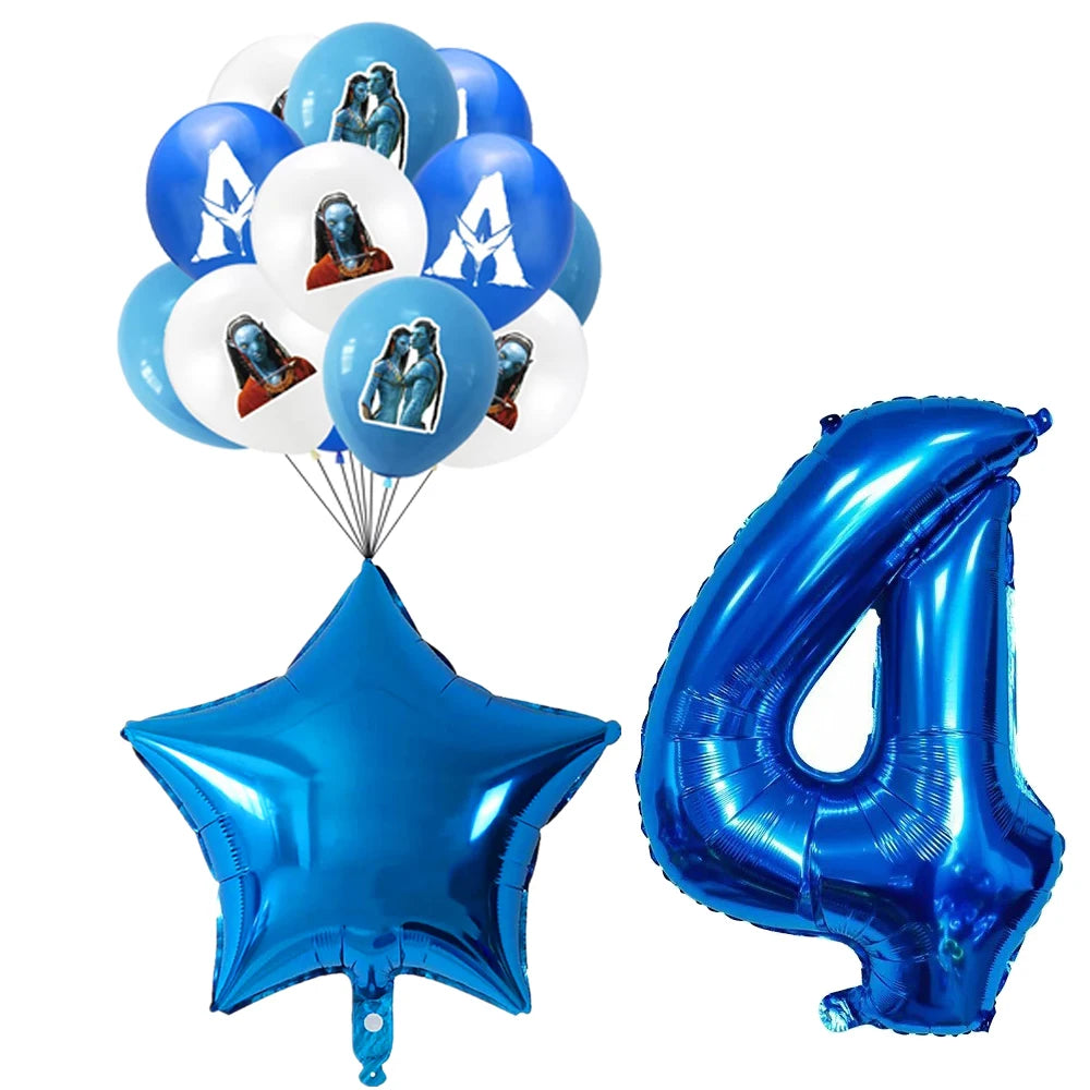 Disney Movie Avatar Birthday Party Decor Disposable Tableware Avatar 2 Balloons Set Cake Topper Gift Bags Baby Kid Party Supplie