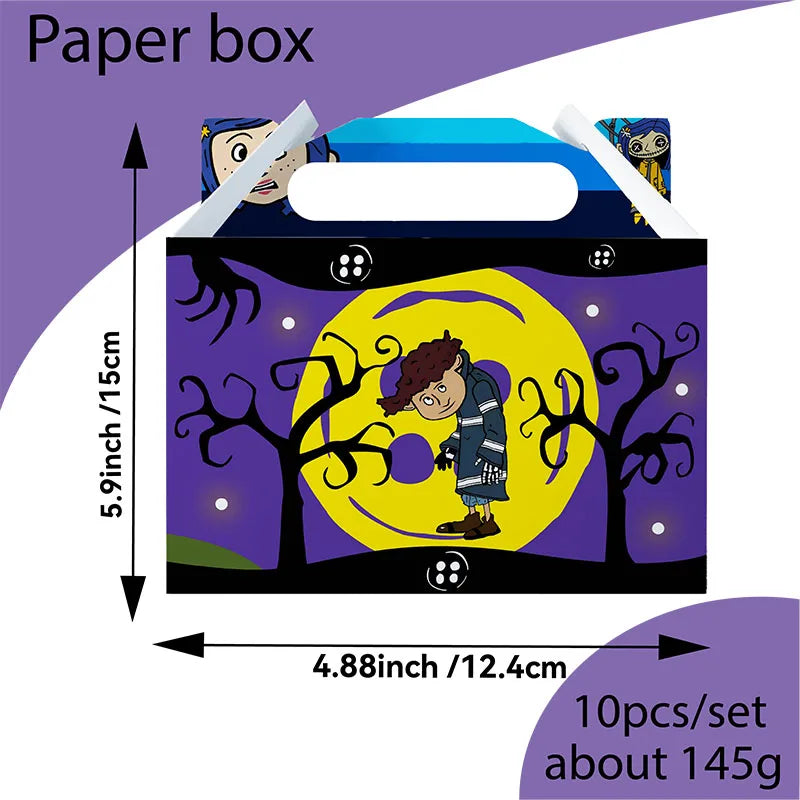 Coraline Birthday Party Decoration Disposable Set Tableware Plate Honeycomb  straws Cake Napkins Toppers for Kid Shower Supplies