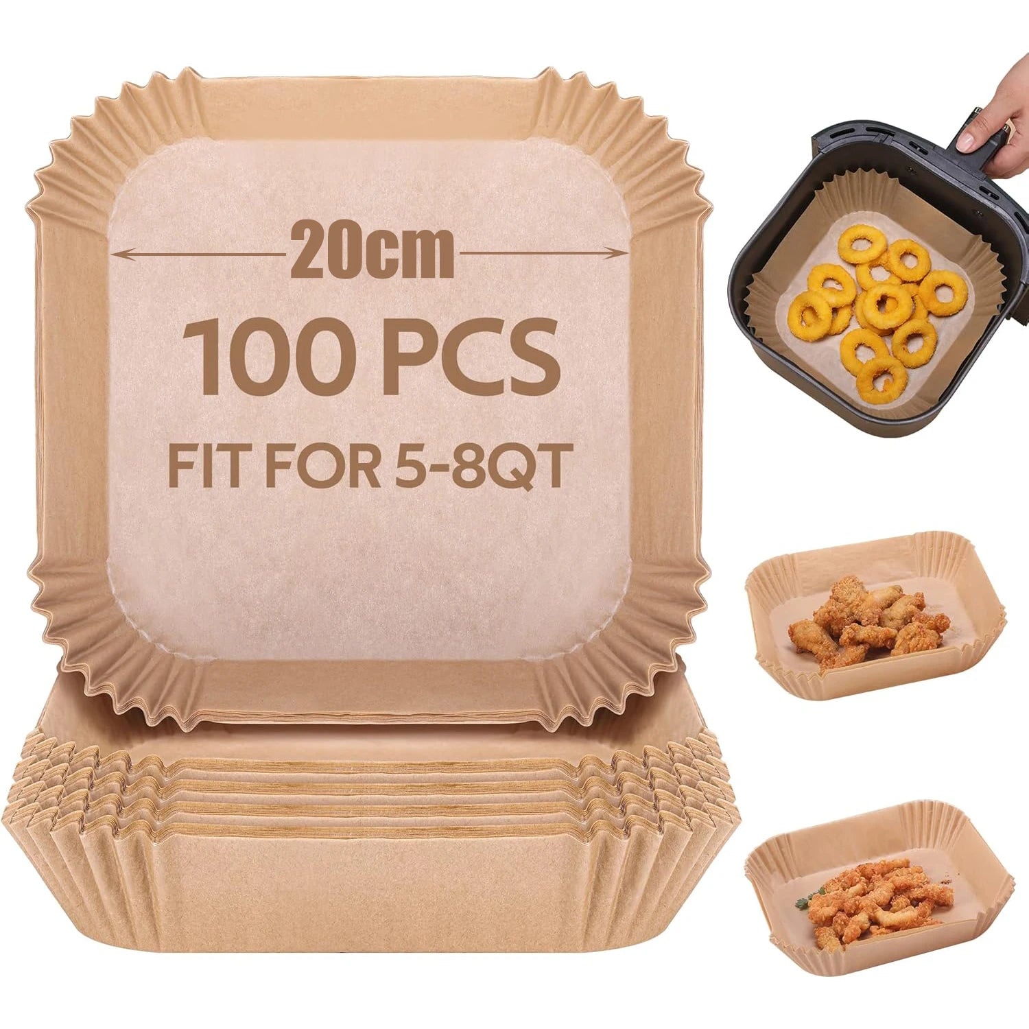 Air Fryer Disposable Paper Liner For Cosori ninja  Square/Round Nonstick Parchment Baking Oven Paper Kitchen Accessories