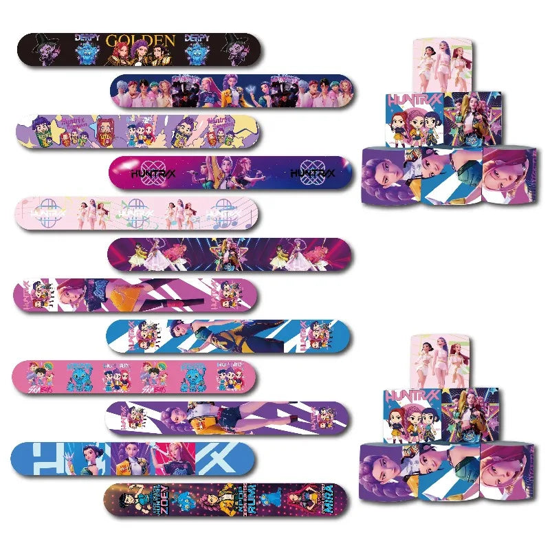 Kpop Demon Hunter Slap Bracelets Anime Snap Wristband for Birthday Party Favors School Prize Gifts