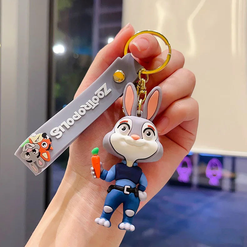 Cute Zootopia Keychain High-Quality Cute Cartoon anime Judy Hopps Officer Nick  Keychain Bag Christmas Gift Fans Party Gifts