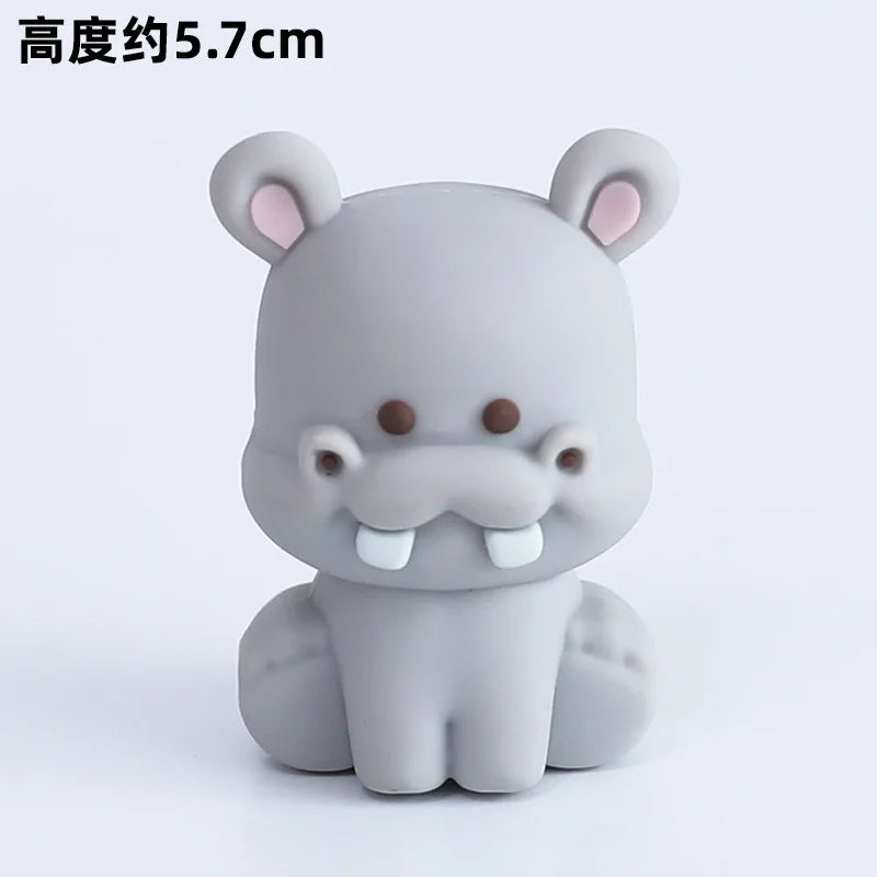 Cute Forest Animal Cake Topper Jungle Safari Birthday Decor Supplies Giraffe Elephant Lion Tiger Cake Decor For Kids 1 2 3 Years