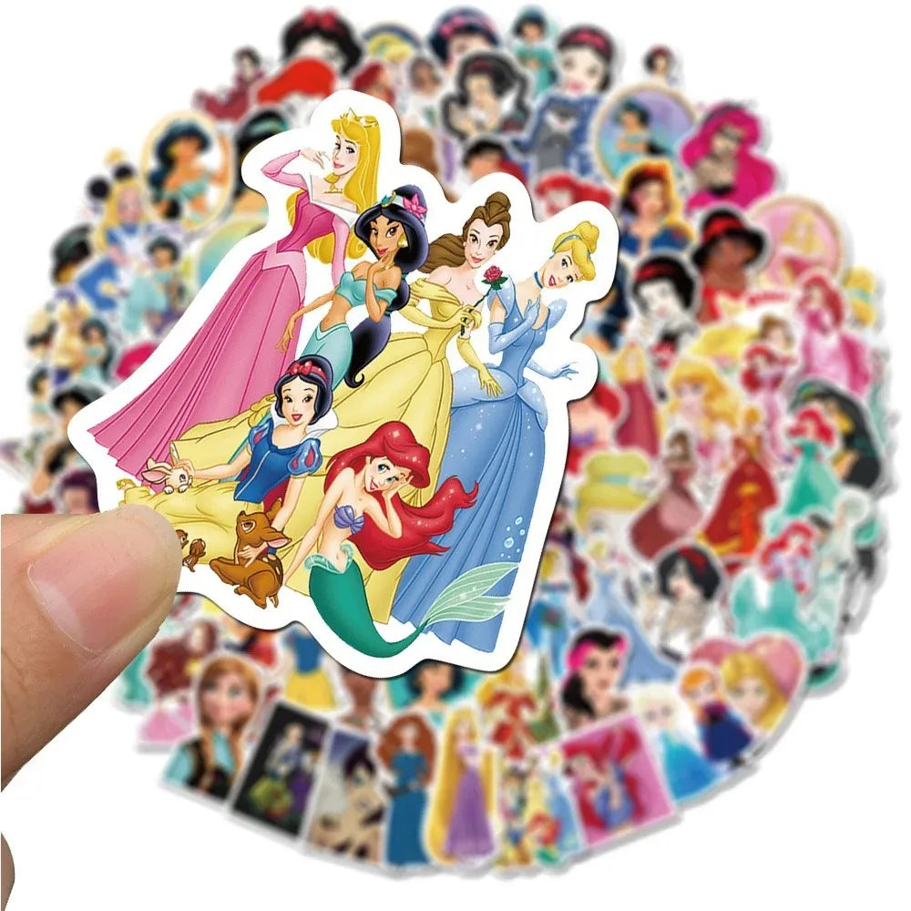 10/30/50/100PCS Disney Mix Cartoon Princess Sticker DIY Diary Laptop Luggage Skateboard Phone Fun Graffiti Scrapbooking Decals