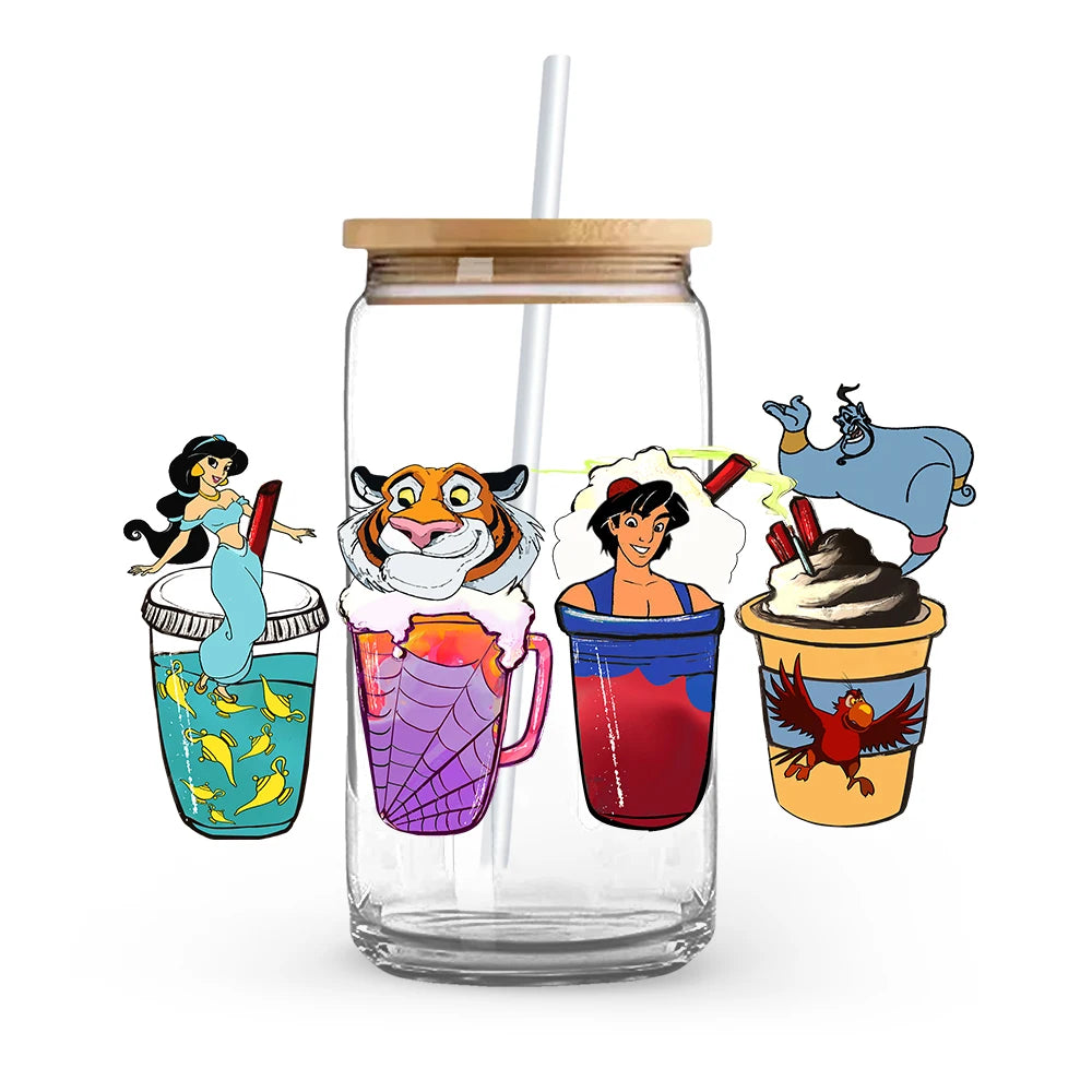 Cartoon Cute Princess Mickey Minnie Stitch Vinyl Sticker For Clothes Iron On Transfer Applique Decor Washable Fusible Patch