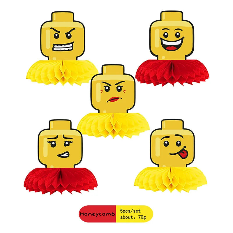 Building Blocks  Theme Birthday DIY Party Disposable tableware balloons water bottle labels banner boys girls decoration