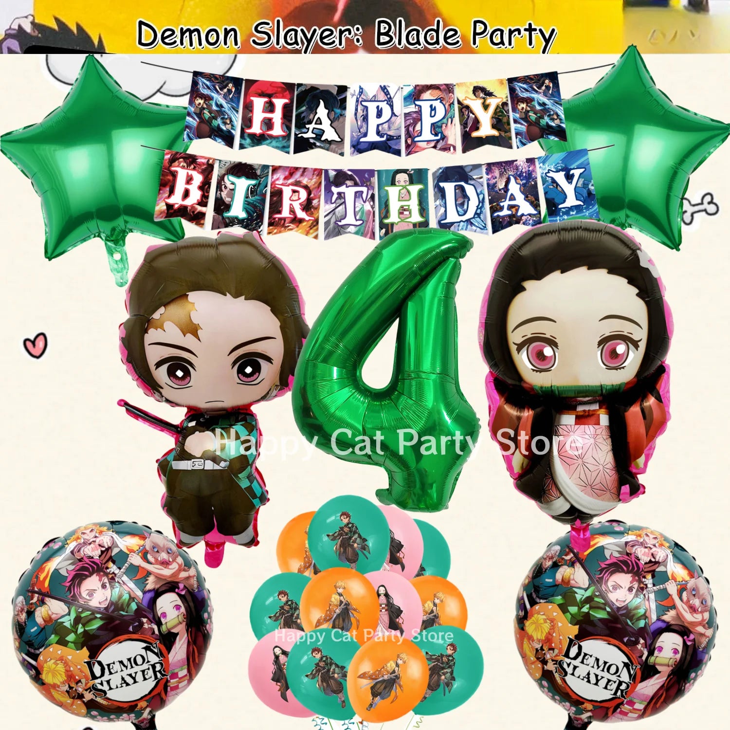 Demon Slayer Birthday Party Decor 20pepole Tableware Kimetsu No Yaiba Tablecloth Plate cup Baby Shower Kids Favor Party Supplies