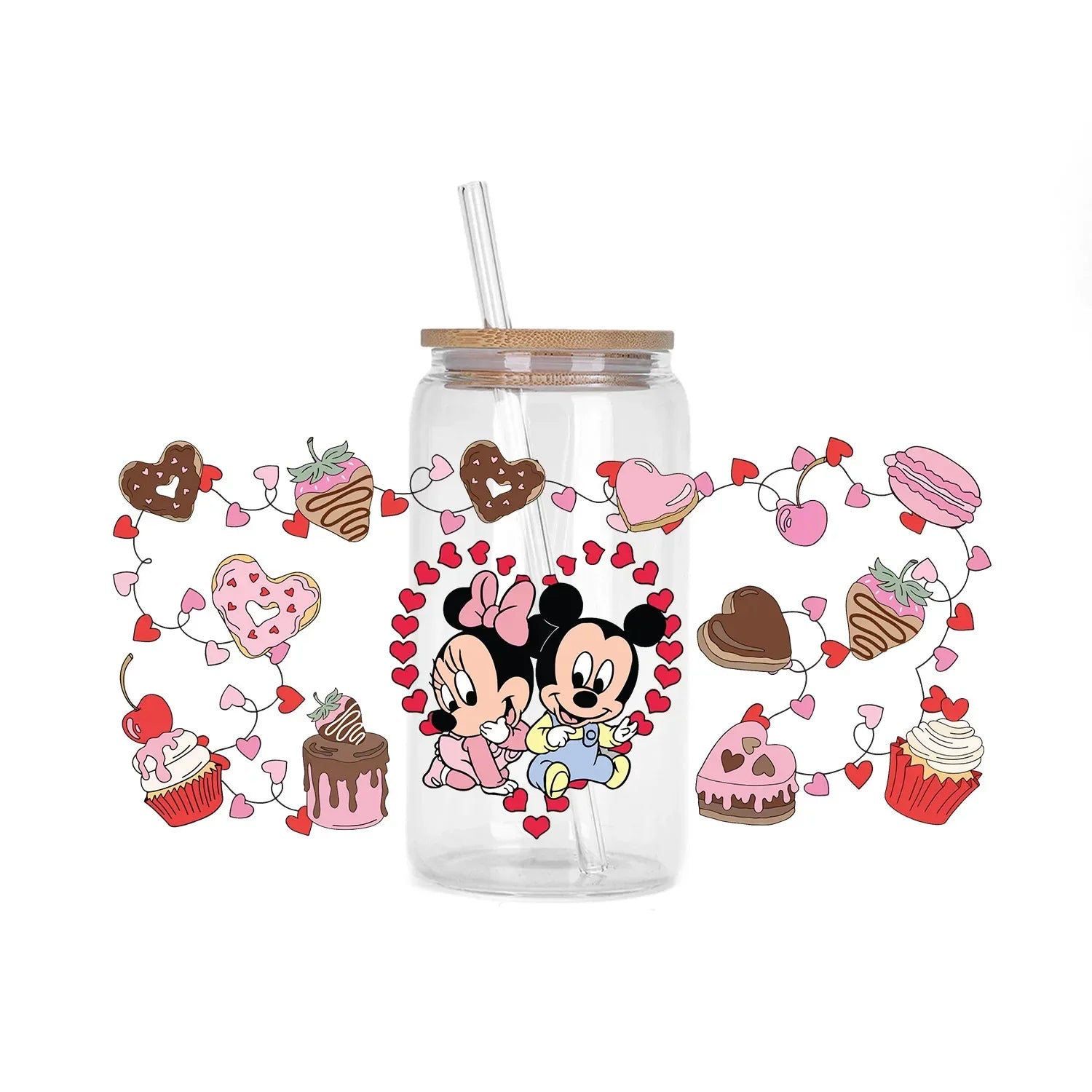 30 Style XOXO Happy Valentine Mickey Family UV Sticker DIY Decals 3D transfers uvdtf stickers 16oz uv dtf cup wraps