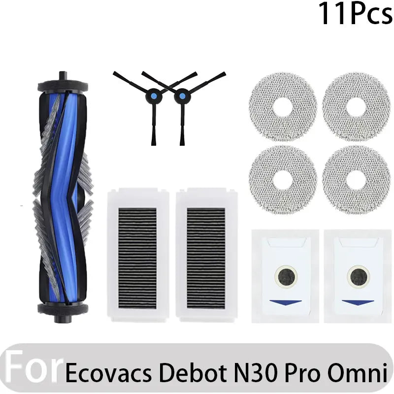 Compatible for Ecovacs Debot N30 Omni / N30 Pro Omni Robot Vacuum Accessories Main Side Brush Hepa Filter Rag Dust Bag Parts