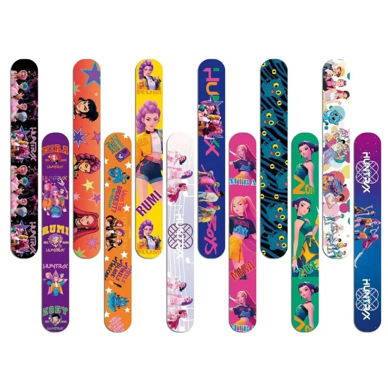 12-36pcs K-Ppop Demon Hunters Slap Bracelets Party Favors Birthday Party Gifts for Kids Snap Bracelets Christmas Party Decoratio