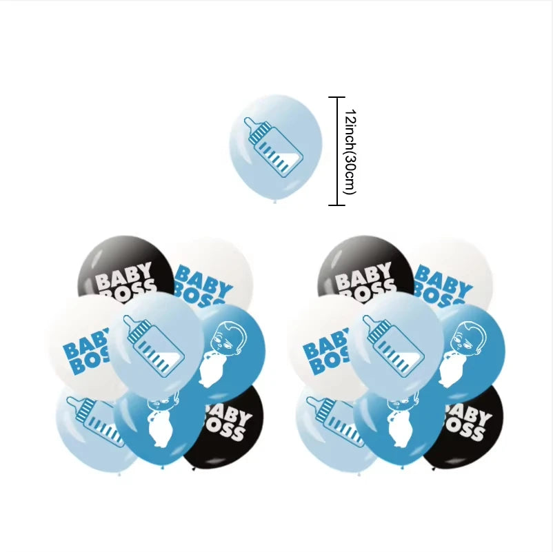 Cartoon Bossed Baby Theme Newborn 1st Birthday Party Decor Disposable Tableware Background Balloon Kid Baby Shower Supplies Gift