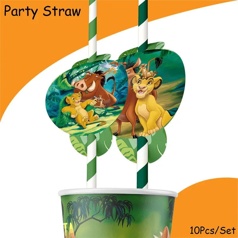 Disney Lion King Graduation Theme Decorations Lion King Backdrop Disposable Tableware Baby Shower Kids Party Supplies Gift