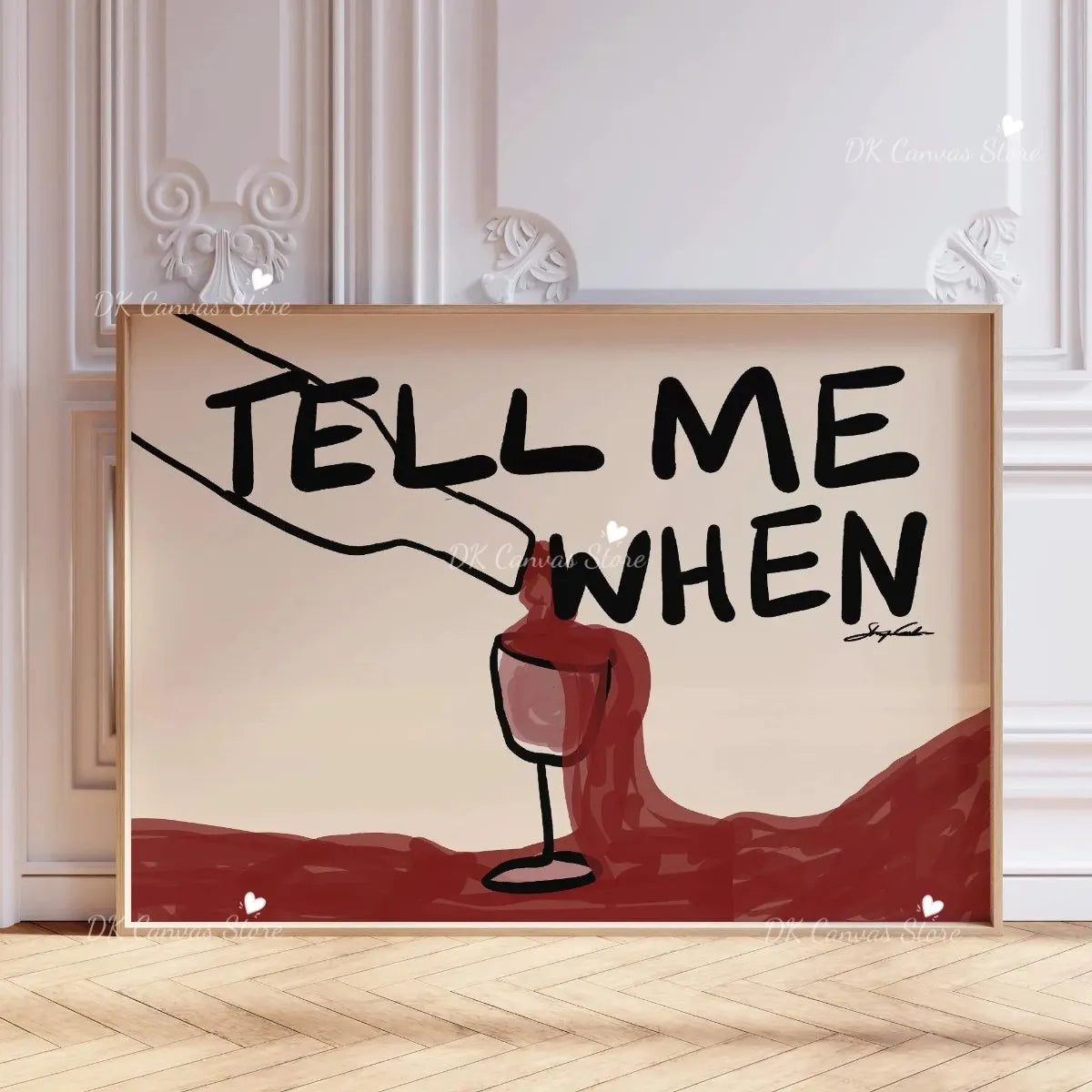 "Tell Me When" Quote Canvas Print Poster Funny Coffee Wine Cheese Cooking Art Prints Restaurant Kitchen Wall Art Home Decor