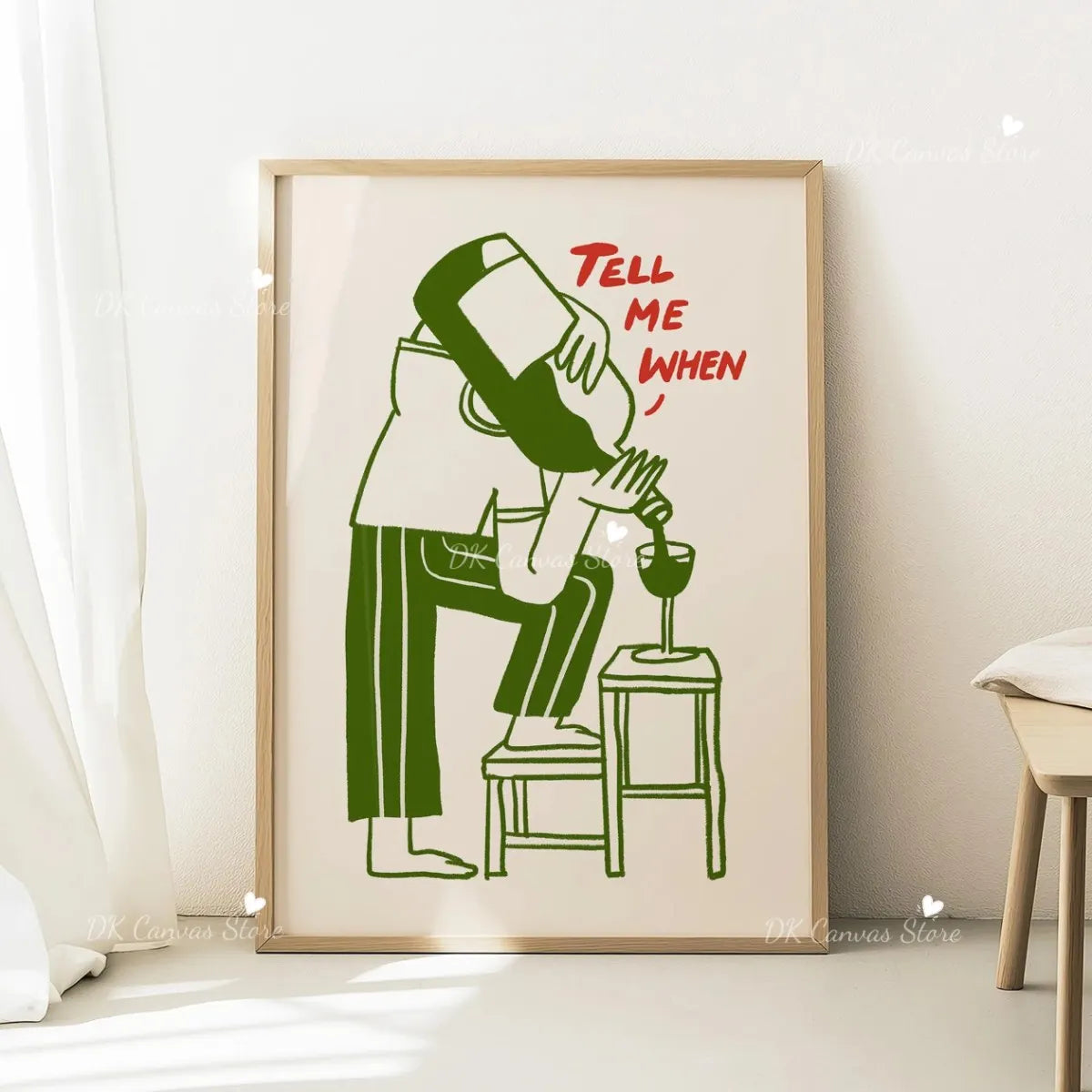 "Tell Me When" Quote Canvas Print Poster Funny Coffee Wine Cheese Cooking Art Prints Restaurant Kitchen Wall Art Home Decor