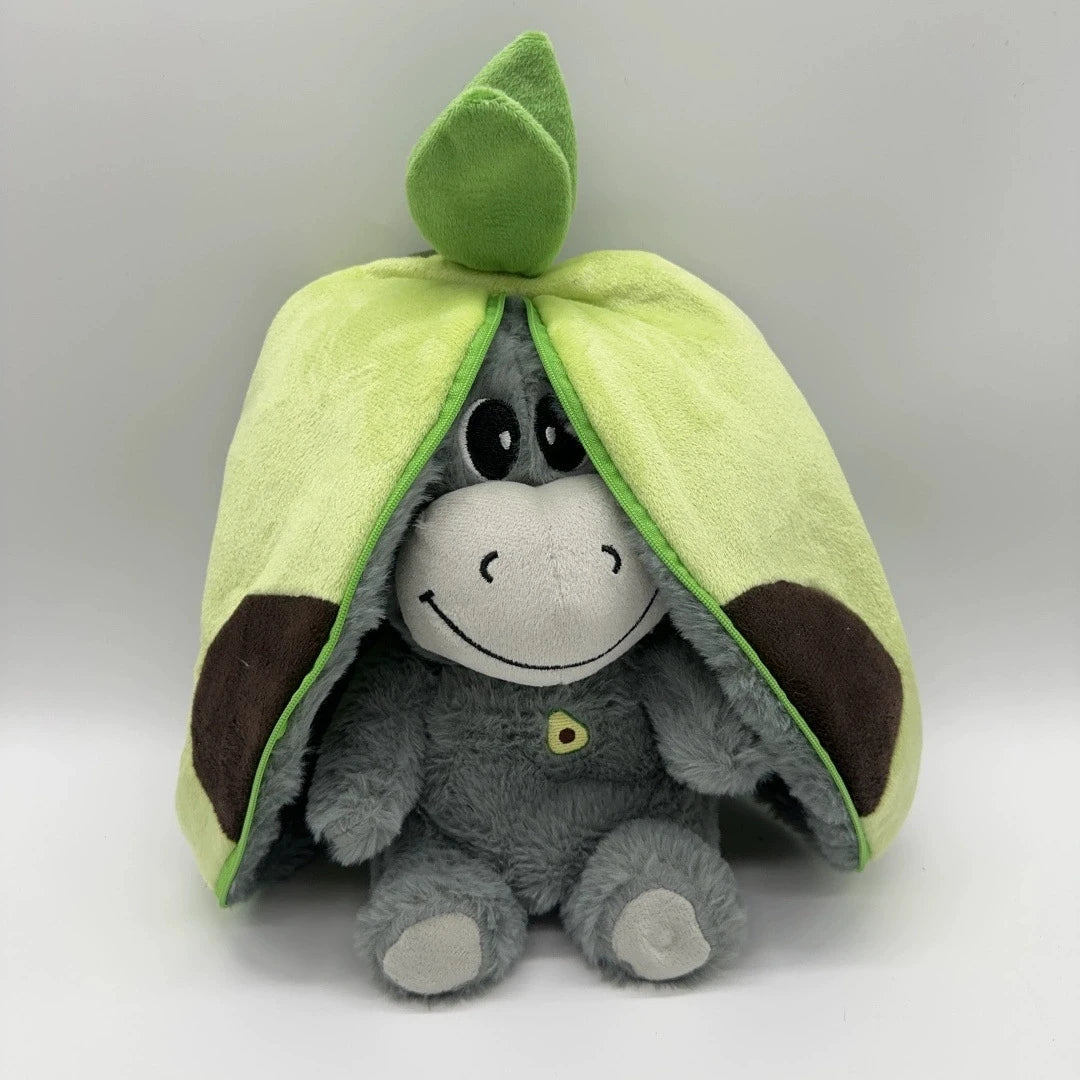 2026 Hot Breathing Soothing Cute Strawberry Donkey Plush Toys Sleep Companion Music and Light Dolls Soft  Plush Bedtime Toys