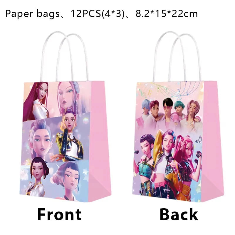 Demon Hunter Birthday Party Supplies Favors Kids Surprise Goody Bags Fillers Balloons Banner for Girls K-pop Anime Cosplay Party