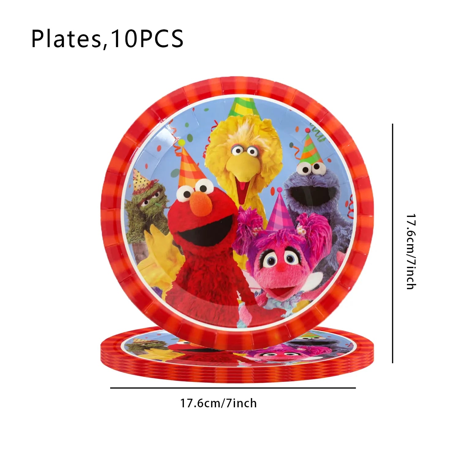 Disney Cartoon SEsame-Streets Birthday Party Set Supplies Kids Disposable Tableware Balloon Cake Topper Banner Plates Decoration