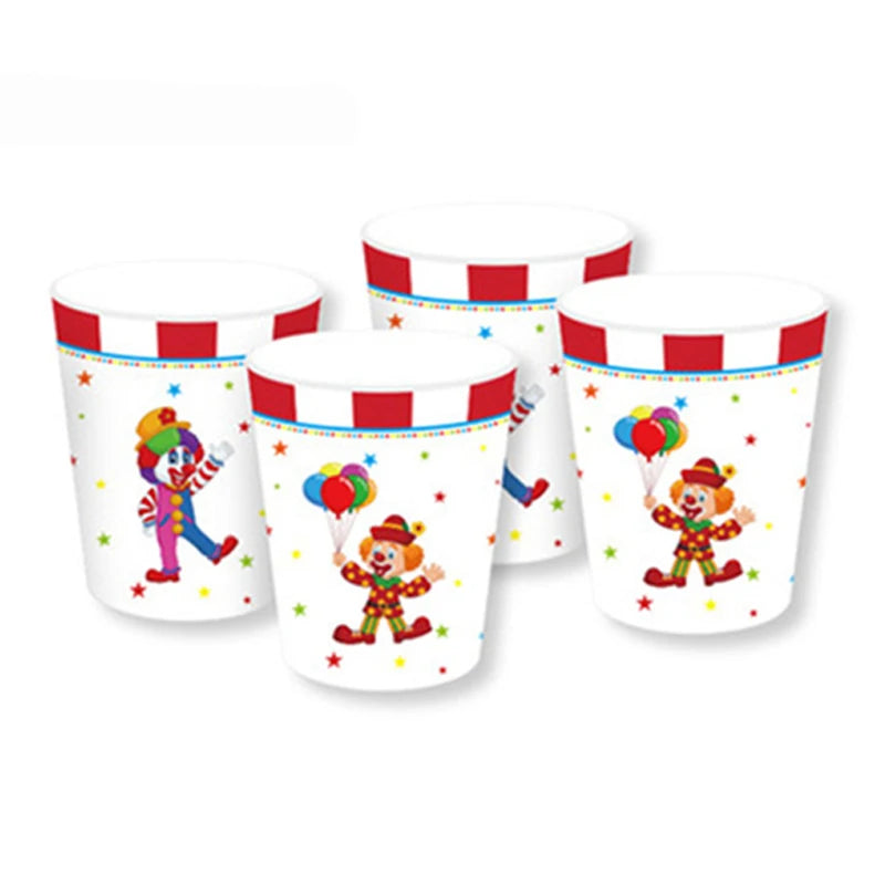 Circus Theme Paper Cups Plates Napkins Set Kids Birthday Baby Shower Party Decor Wedding Grand Event Party Tableware Supplies