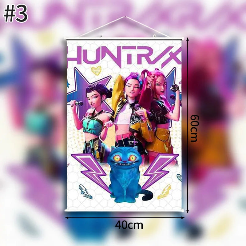 Demon Hunters Birthday Balloons Huntrix Birthday Kpop Warriors Balloons Birthday Backdrop Cloth Kpop Birthday Decor Accessiories