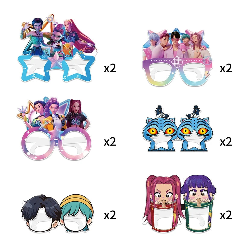 Kpop Demon Hunter Birthday Party Accessorie K Pop Birthday Warriors Pop Party Backdrop Cups Plates Tablecloth Ballons Cake Decor