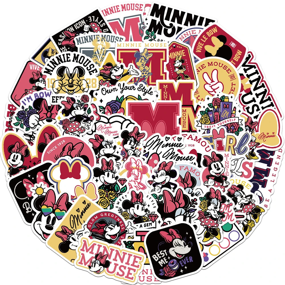 10/30/50pcs Disney Movie Mickey Minnie Graffiti Stickers Cute Cartoon Decals Laptop Motorcycle Car Phone Waterproof Sticker Toys
