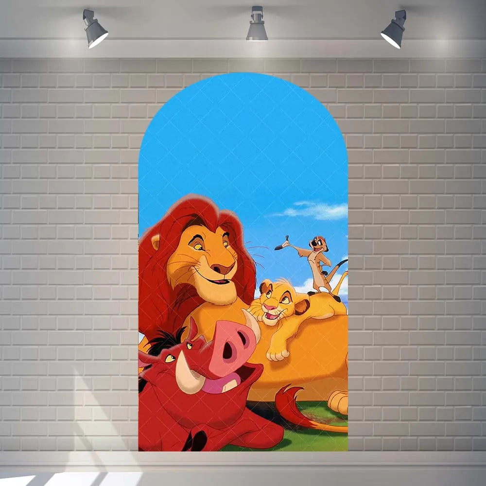 Custom Name Disney The Lion King Arch Backdrop Kids Birthday Party Cartoon Simba Decor Cover Baby Shower Photography Background