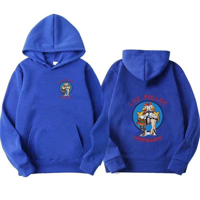 Autumn Winter Fleece Breaking Bad Hoodie Los Pollos Hermanos Chicken Brothers Print Sportwear Men Women Fashion Loose Sweatshirt