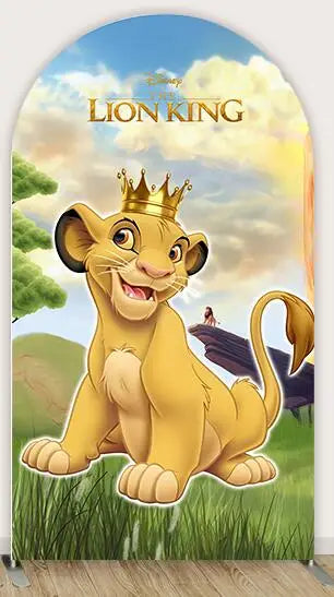 Cartoon Lion King Simba Baby Shower Arch Wall Panels Backdrop Party Supplies Boy Birthday Banner Decors Safari Jungle Background