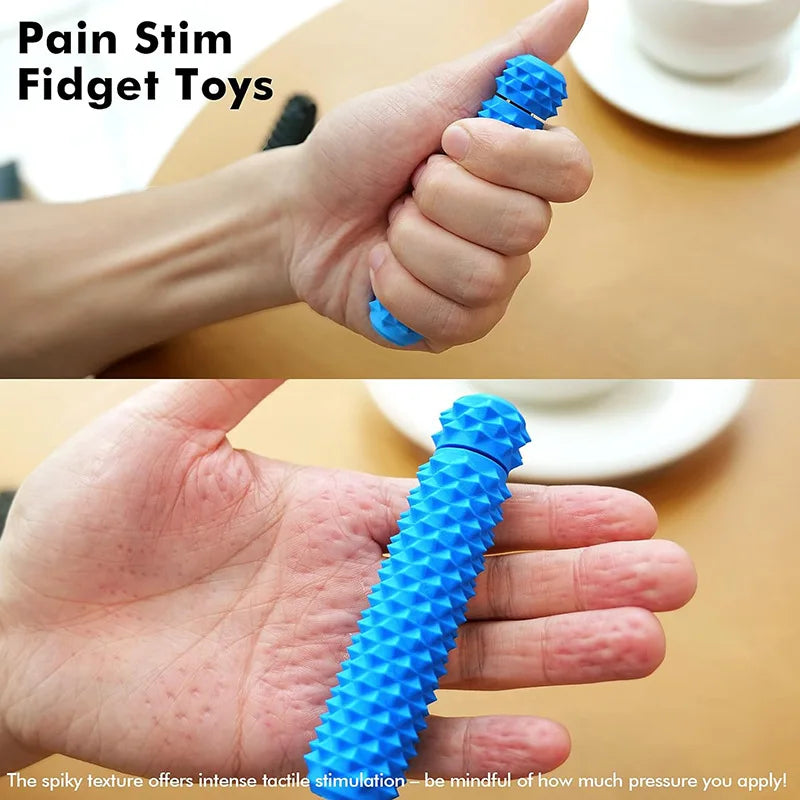 3D Printed Pain Stim Fidget Toy Portable With Keychan Colorful 3d Pain Stimulation Decompression Office Novelty Toy Spike Roller